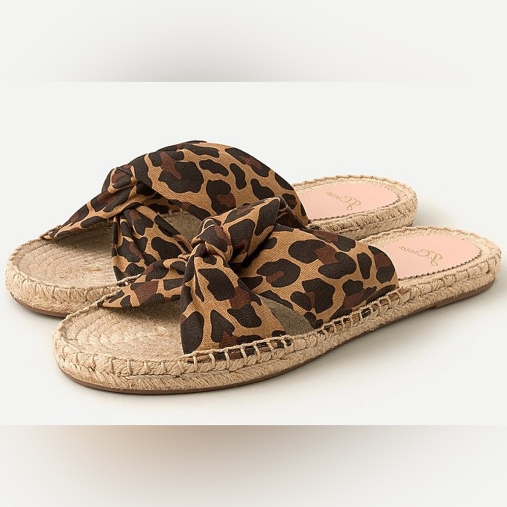 J.Crew Leopard 🐆 Twisted knot Canvas Espadrilles